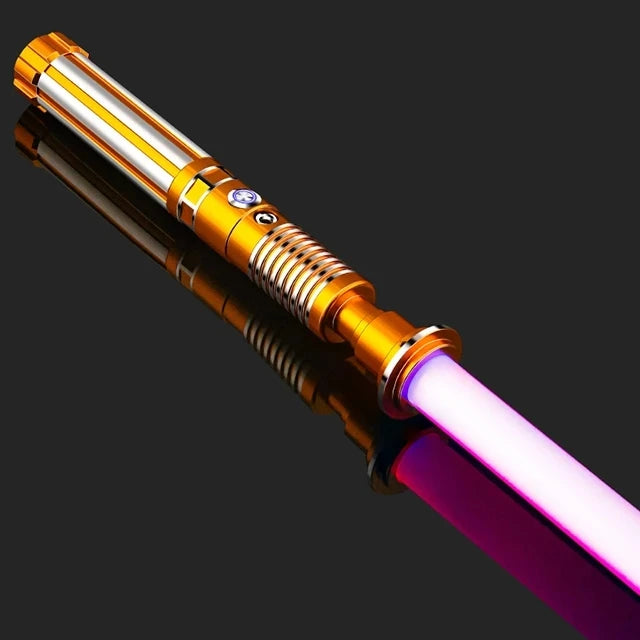 Type 8 Gold RGB Color Metal RGB Lightsaber Toy – 14-Color Sound FX Sword