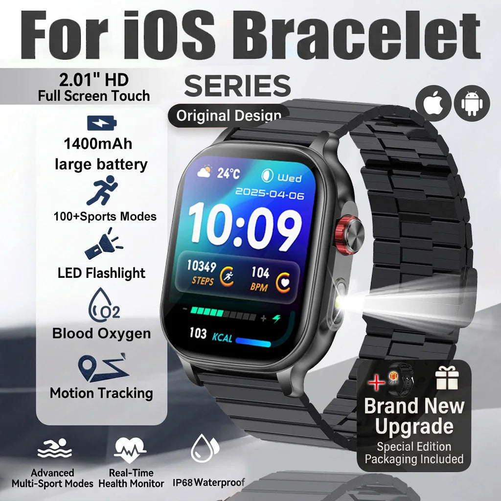 Black Steel B Color Rugged AMOLED Smart Watch With GPS, Flashlight & Calls