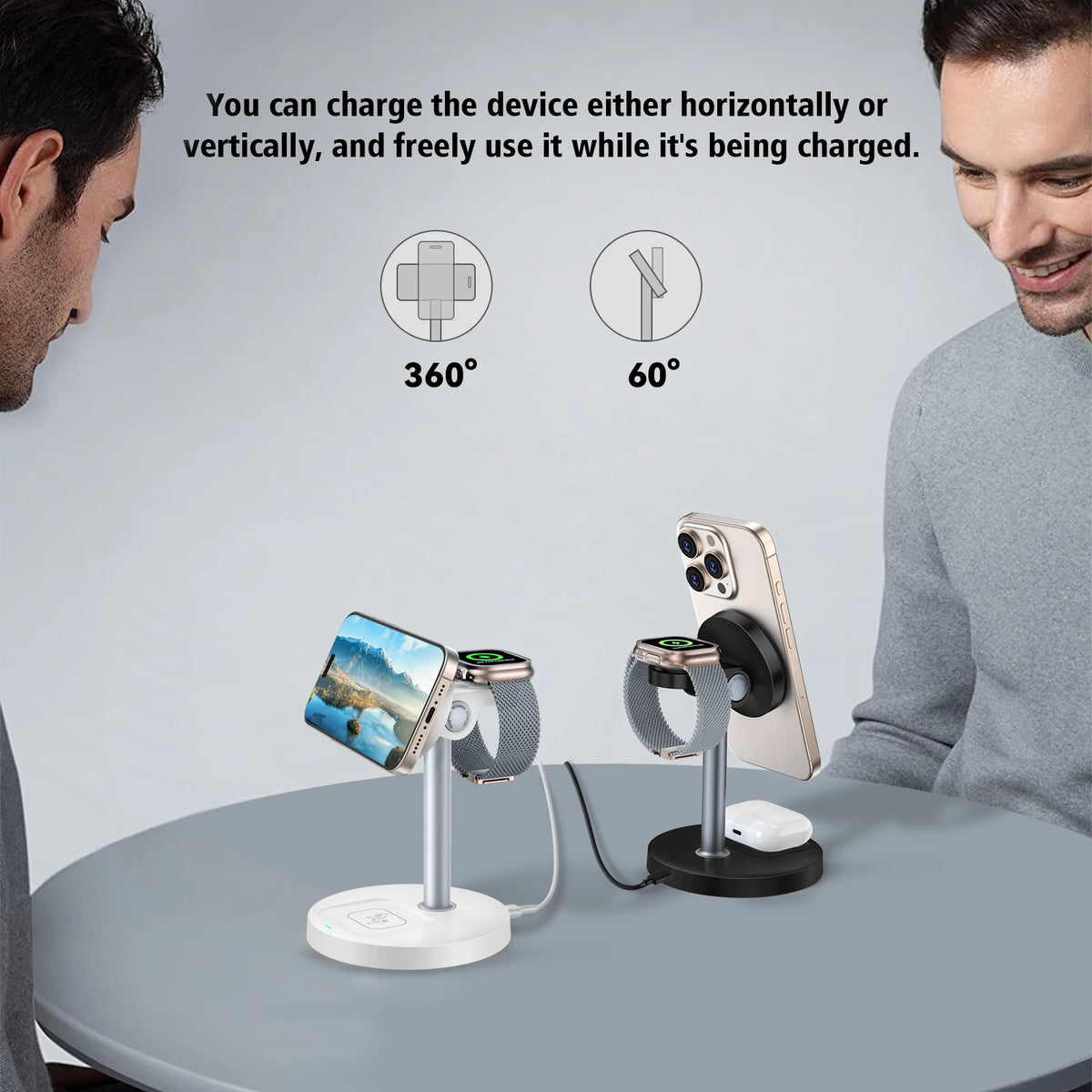 3-in-1 Magnetic Wireless Charging Stand For Apple Devices