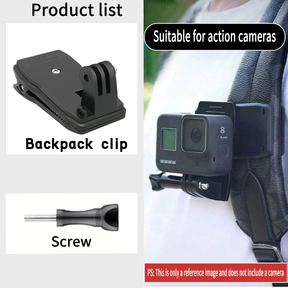 Backpack clip 2in1 Color Adjustable Chest Mount Harness For Action Cameras & Phones