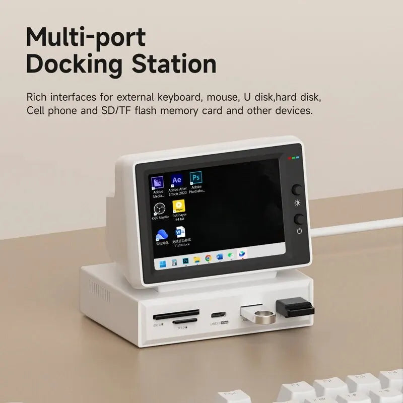 3.5 Inch IPS Mini PC Performance Monitor with USB-C Hub