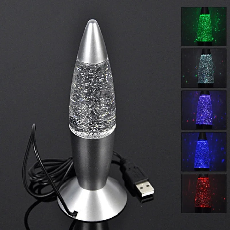 LED Rocket Night Lamp – USB RGB Color-Changing Decor