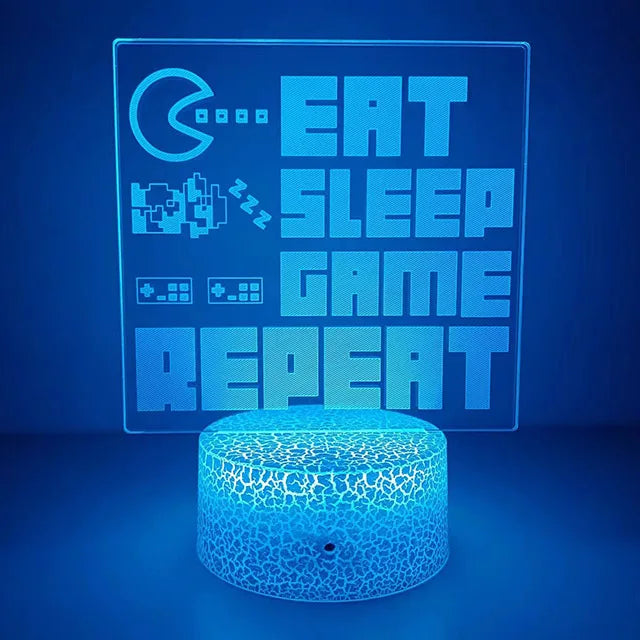 RGB Emitting Color 3D Gaming Night Light Lamp – Multicolor LED Game Decor