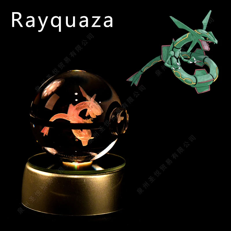 07 Rayquaza Emitting Color 3D Crystal Pokeball LED Night Light – Gift Statue
