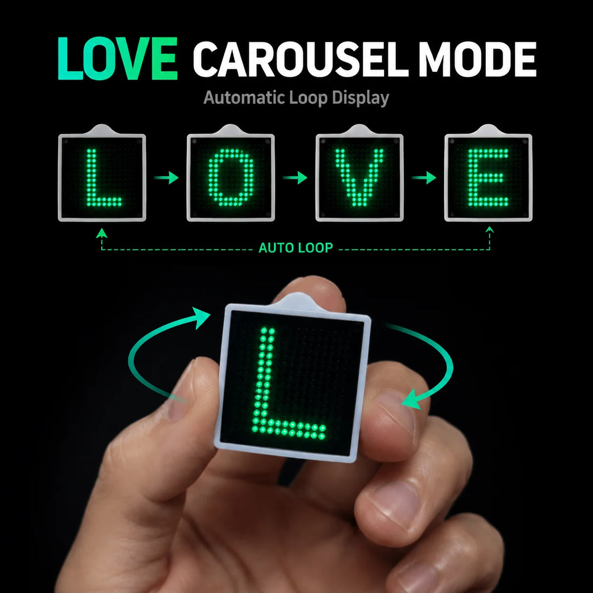 LED Water Flow Love Pendant – Luminous Desktop Ornament