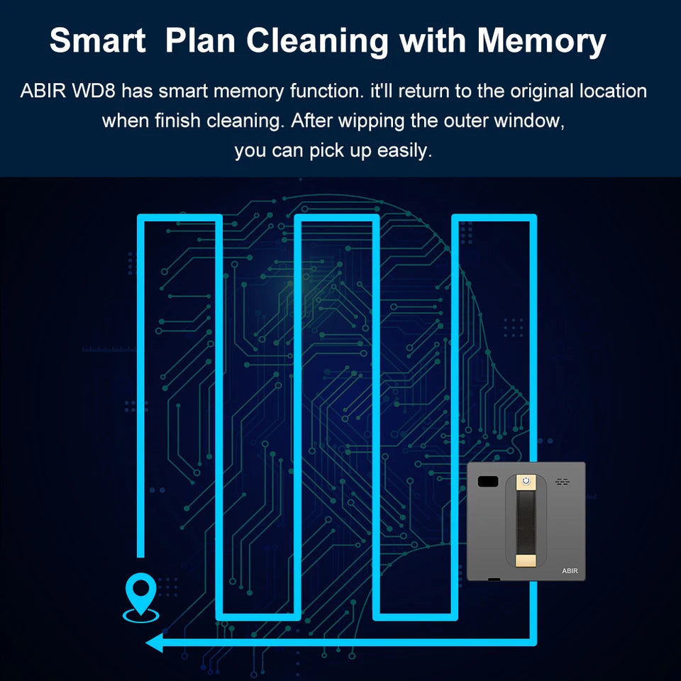 Smart Window Cleaning Robot With Dual Spray & 3000Pa Suction
