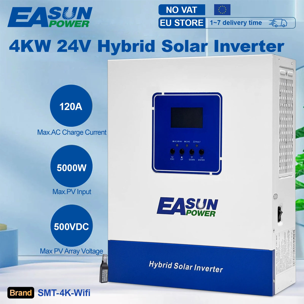 Hybrid MPPT Solar Inverter Charger 3.6KW Pure Sine Wave