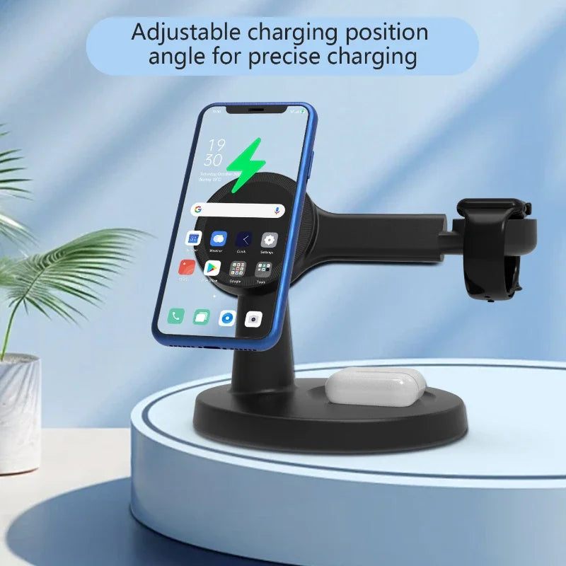 3-in-1 Magnetic Wireless Charging Stand for Apple