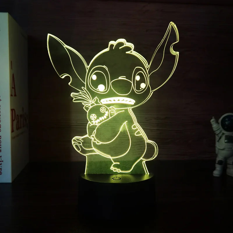 3 Color 3D Illusion Stitch LED Night Light – 7/16 Color Touch