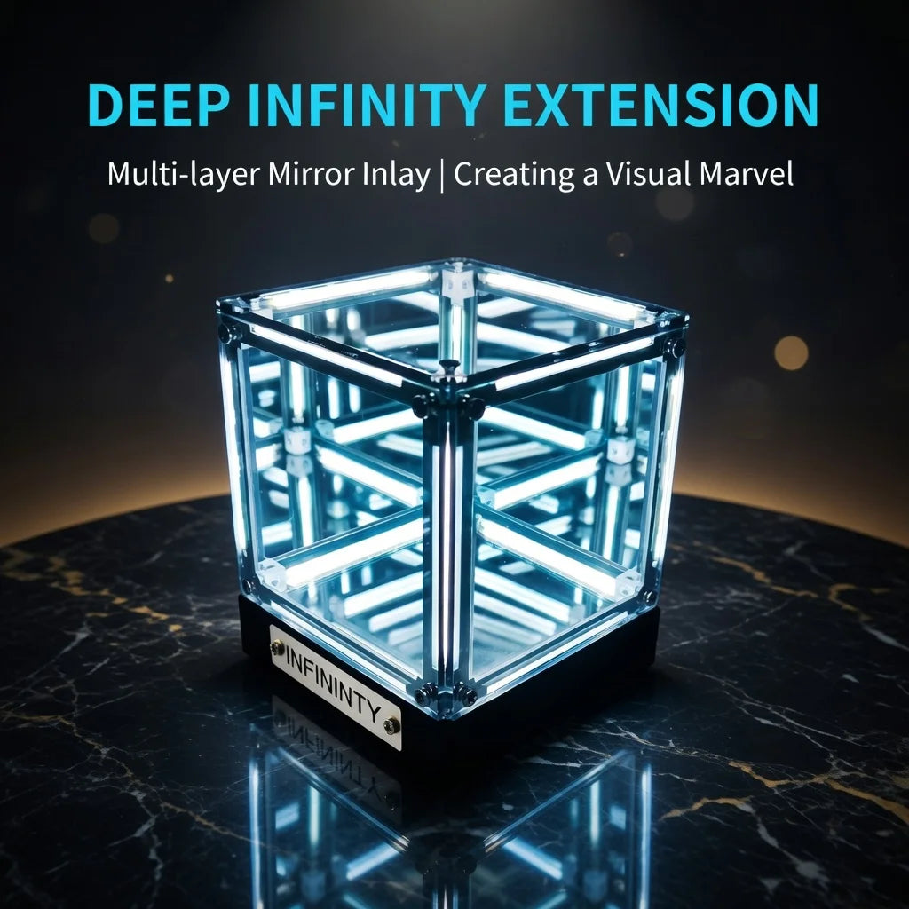 Hypercube LED Table Lamp Infinity Mirror Acrylic Decor