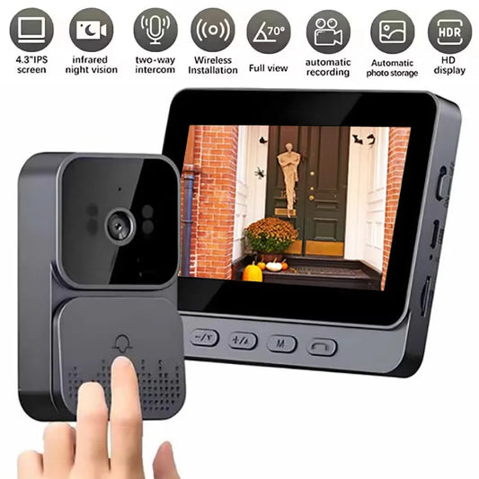Wireless Video Doorbell Camera With 4.3" HD Screen