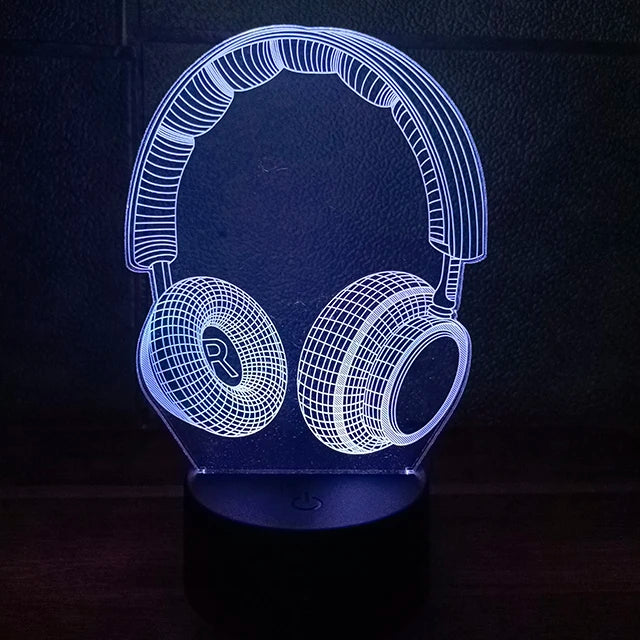 GRAY Emitting Color 3D Gaming Night Light Lamp – Multicolor LED Game Decor