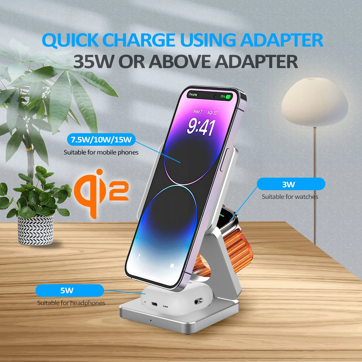 3-in-1 Magnetic Wireless Charging Station for Apple