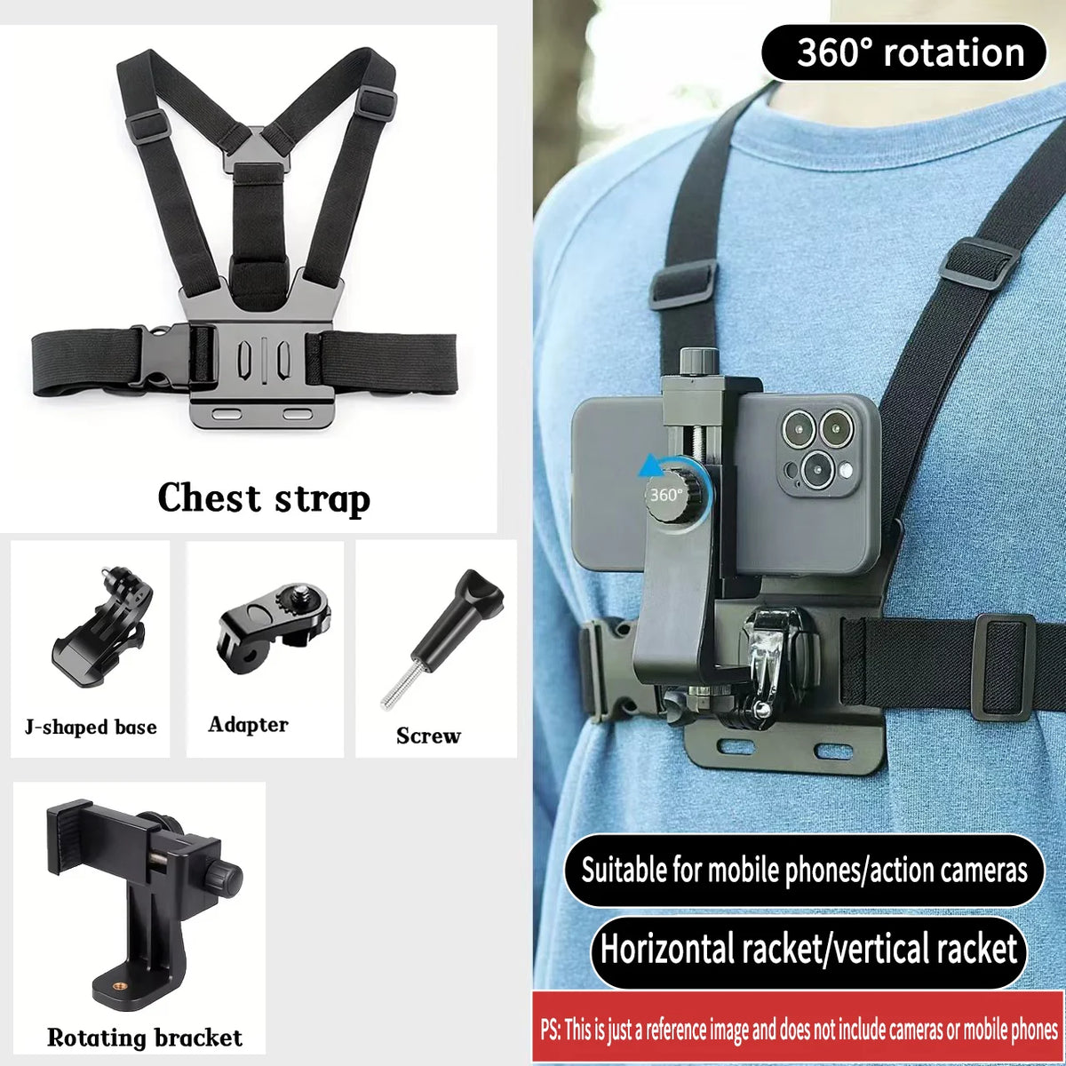Chest strap 5in1 Color Adjustable Chest Mount Harness For Action Cameras & Phones