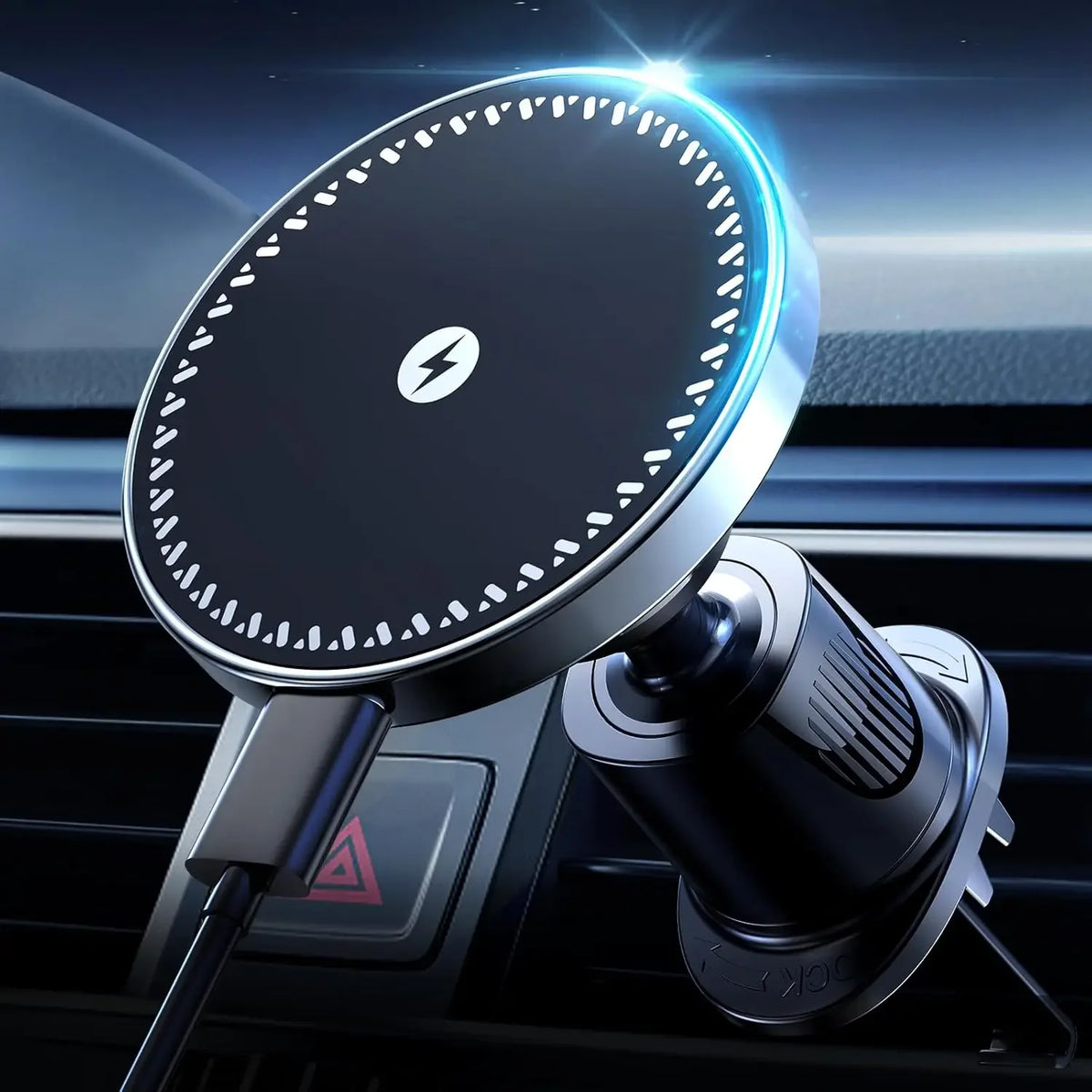 Black Color Magnetic Wireless Car Charger Mount for iPhone
