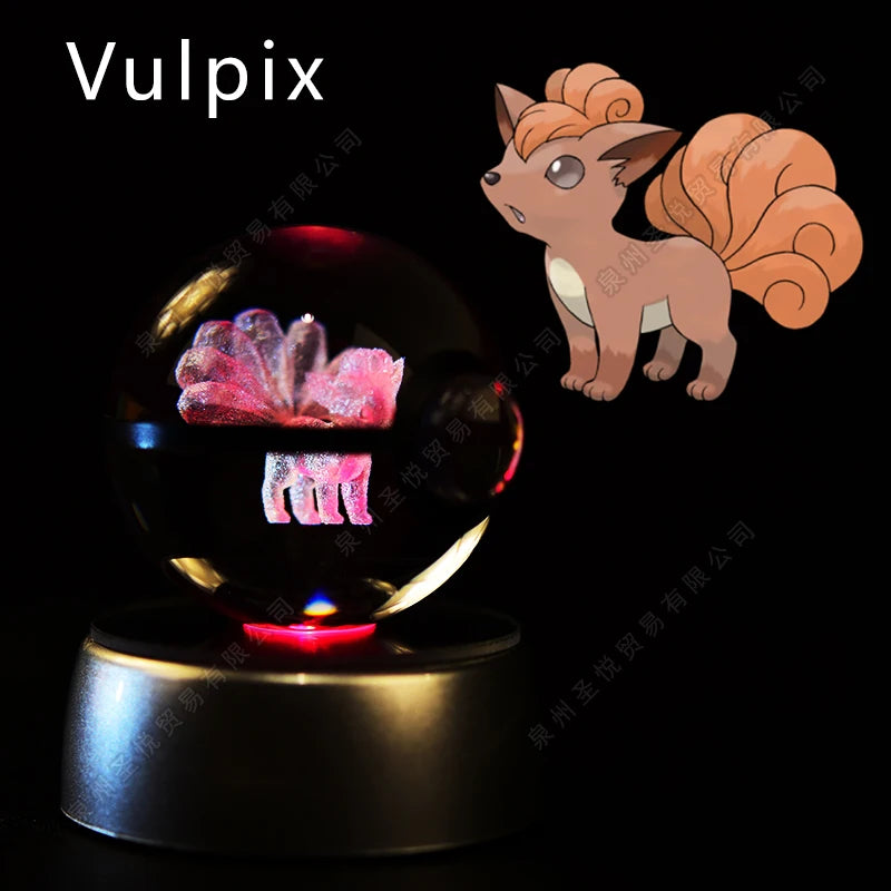 31 Vulpix Emitting Color 3D Crystal Pokeball LED Night Light – Gift Statue