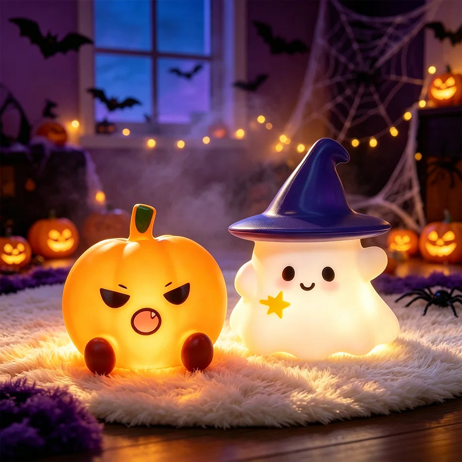 Halloween Ghost Pumpkin Silicone LED Night Light Decor