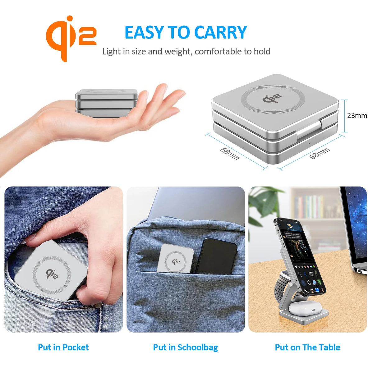3-in-1 Magnetic Wireless Charging Station for Apple