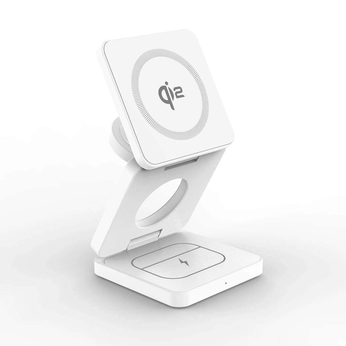 Qi2-White Color 3-in-1 Magnetic Wireless Charging Station for Apple