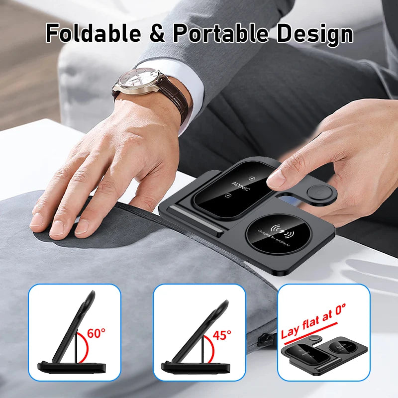 3-in-1 Foldable Wireless Charging Station for Apple