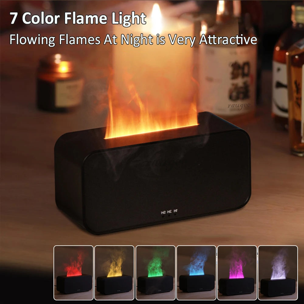 Flame Effect Aromatherapy Humidifier with LED Lights