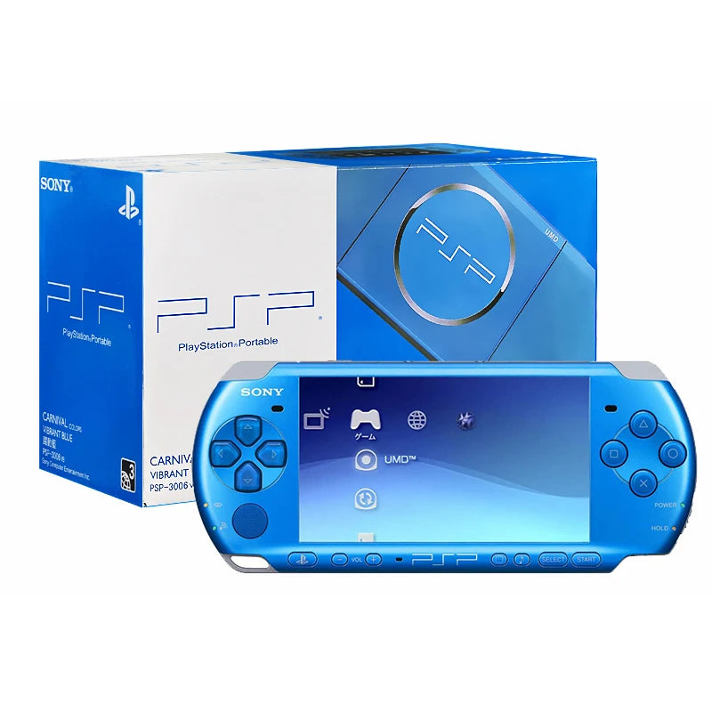 Blue Color PSP 3000 Handheld Game Console – Refurbished With 20 Games