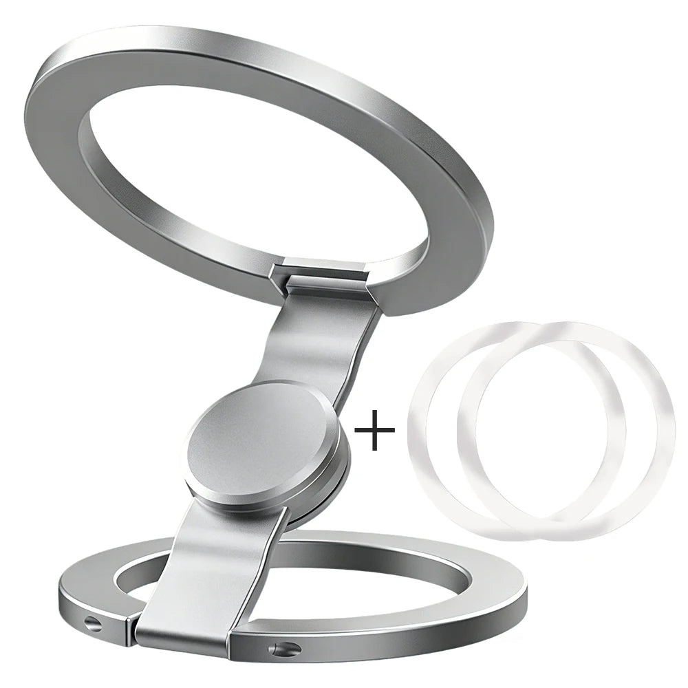 Silver Color Magnetic Ring Phone Holder – 360° Rotating Ultra-Thin Stand