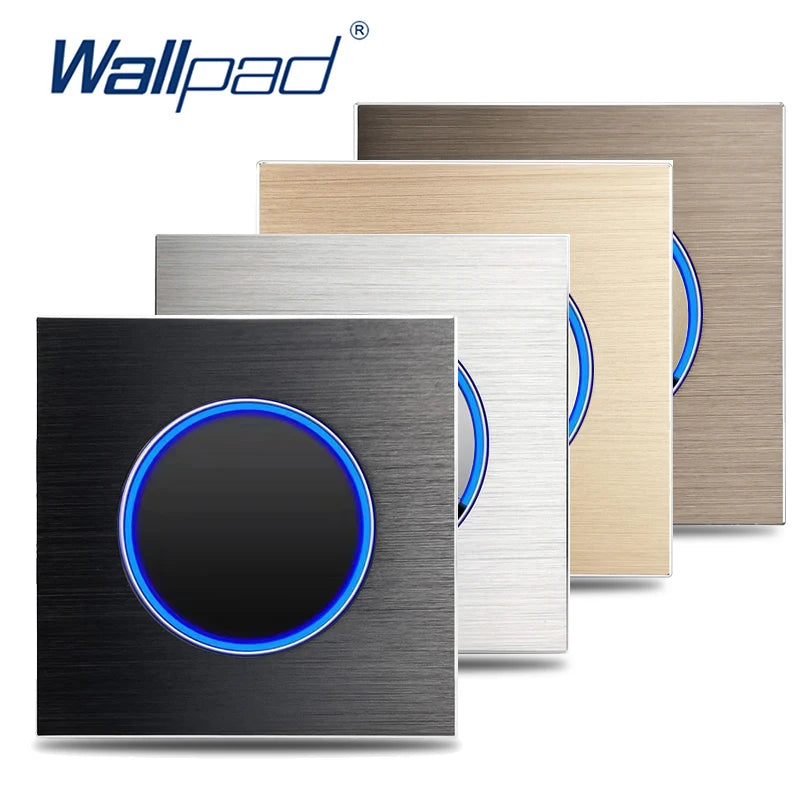 Aluminum Wall Light Switch With Round LED Push Button