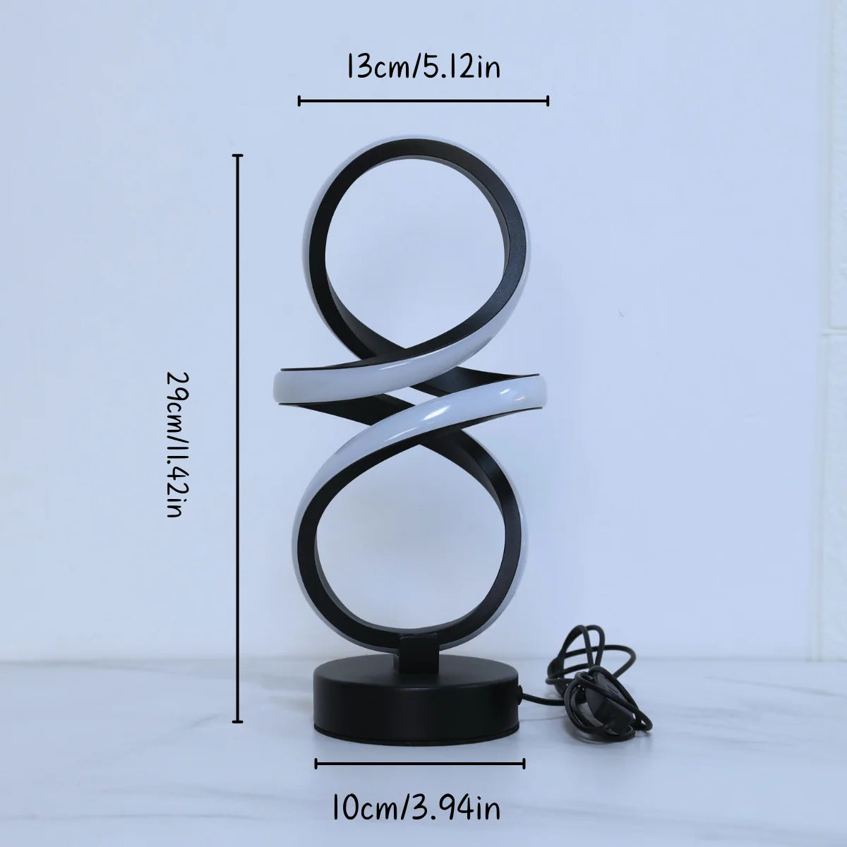 Spiral LED Table Night Light – 3-Color USB Desk Lamp