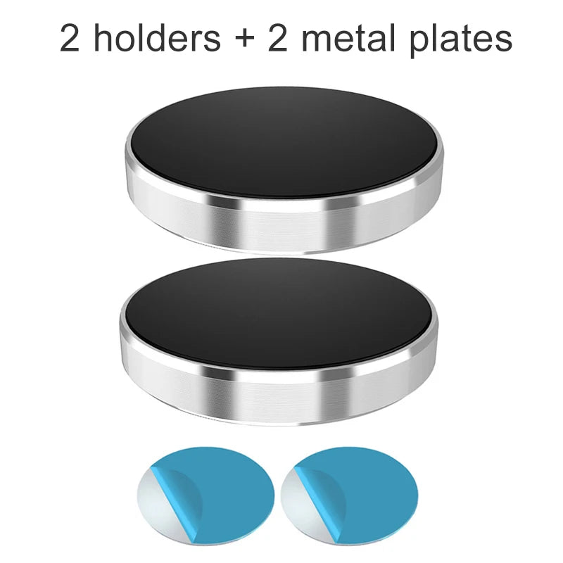 2pcs Silver-Fixed Color Magnetic Car Phone Holder Stand – Strong Universal Mount