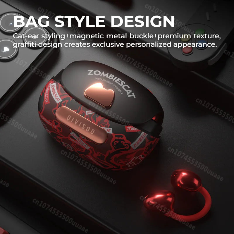 Open-Ear Clip Bluetooth Earbuds – Graffiti Bag-Style Case