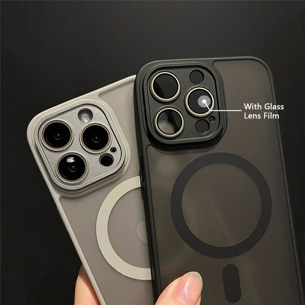 Matte Magnetic Armor Case For iPhone – Shockproof Cover