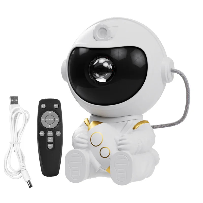 Rocket Emitting Color Astronaut Galaxy Projector Night Light For Kids Bedrooms