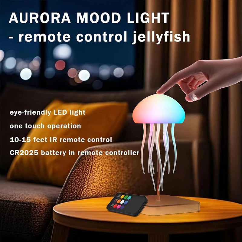 LED Jellyfish Night Light – RGB Gradient With Remote