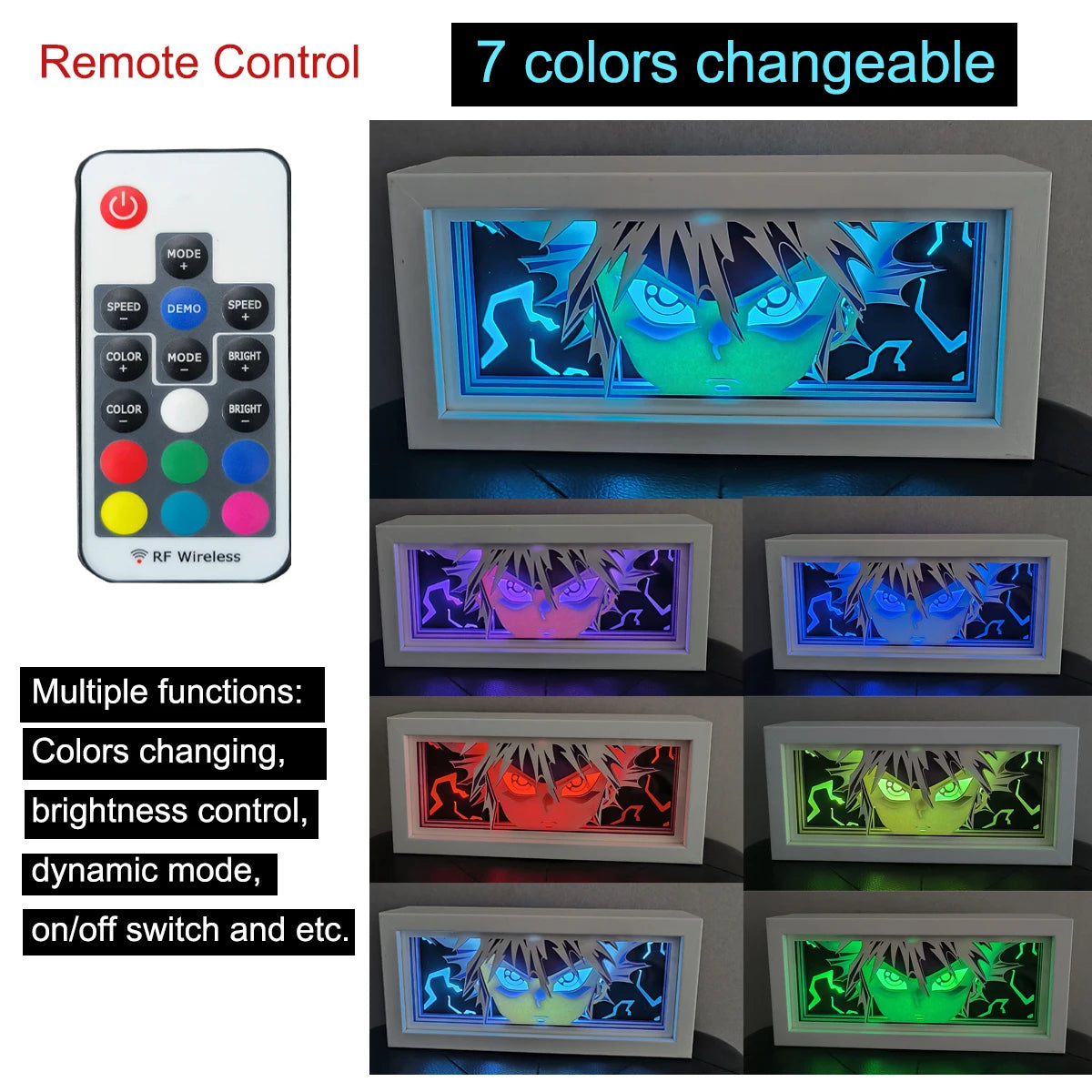 Anime Paper-Cut 3D LED Night Light With Remote Control