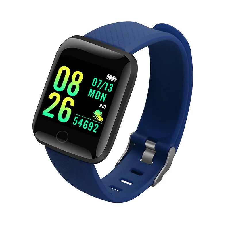 116Plus Blue Color Unisex Fitness Smart Watch – Heart Rate & Message Alerts