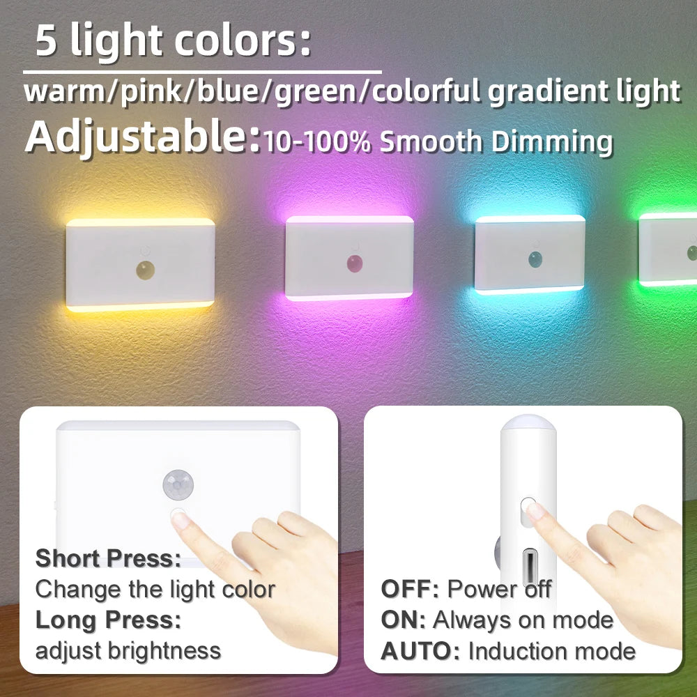 Magnetic LED Motion Sensor Night Light – USB Rechargeable