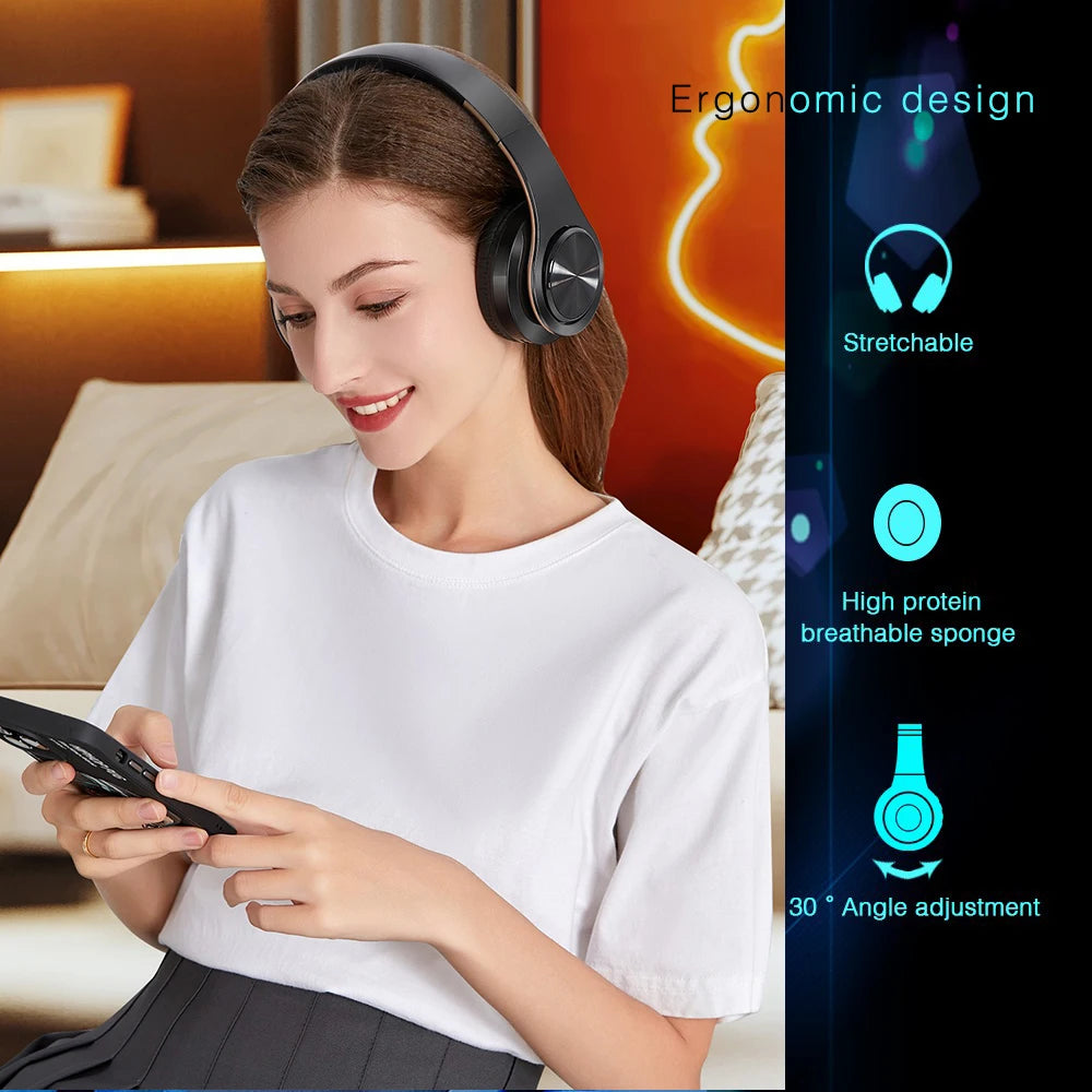 Bluetooth Over-Ear Headphones With Mic, FM And TF Card