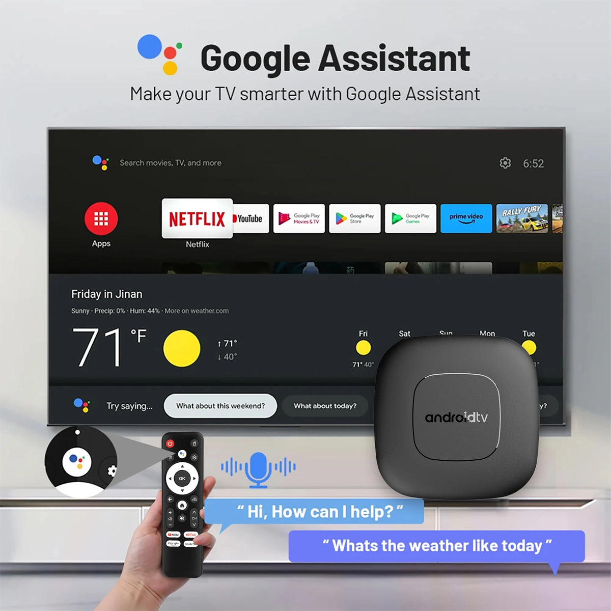 Android TV Box 4K Streaming Player with Voice Control