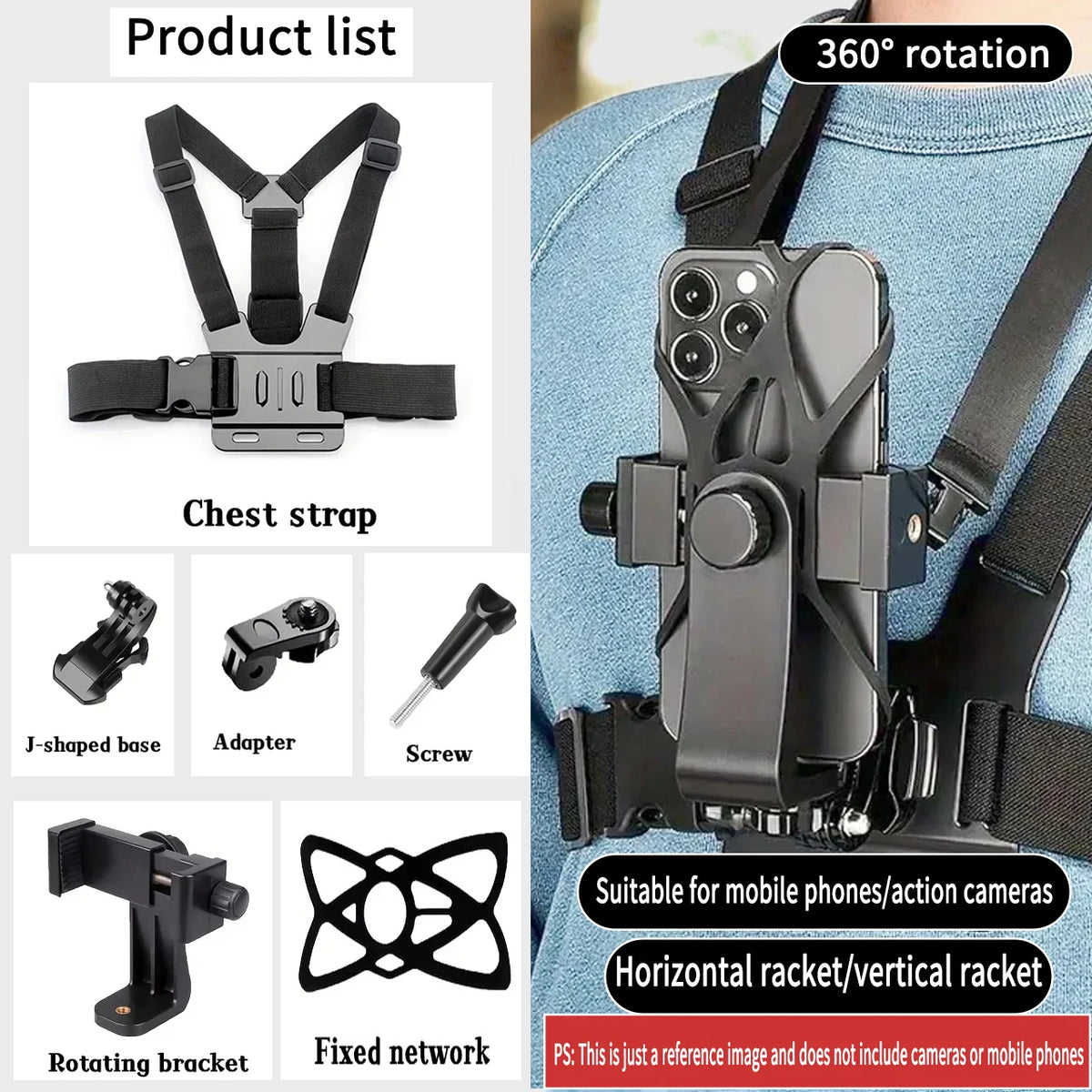 Chest strap 6in1 Color Adjustable Chest Mount Harness For Action Cameras & Phones