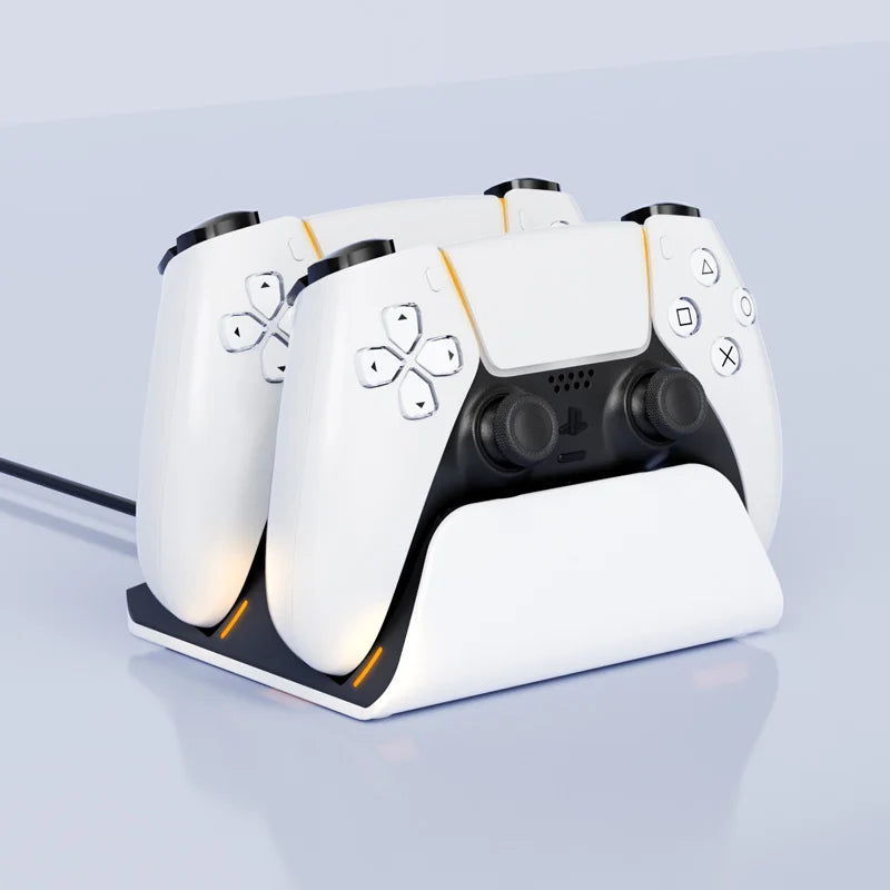 White Color Dual Charging Dock for PS5 Controllers – Compact Stand