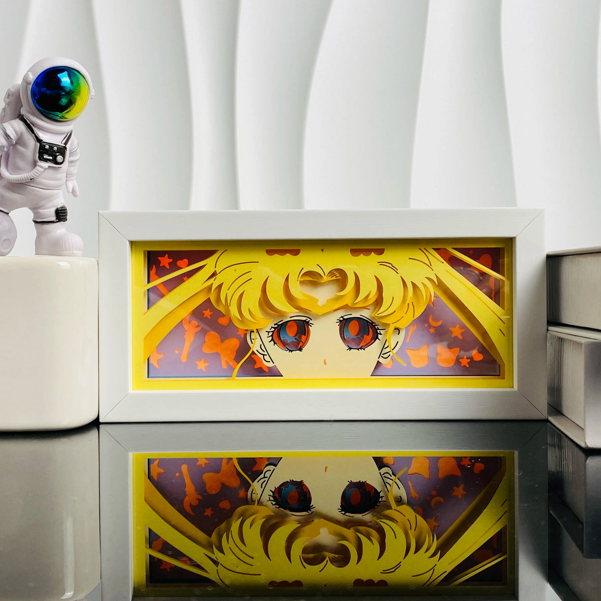 19-RGB Color Anime Paper Cut Shadow Light Box Night Light Decor