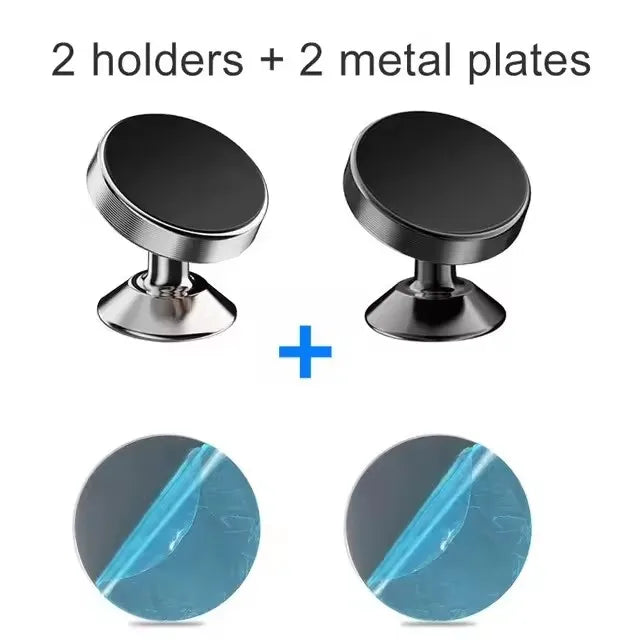 Black Silver-Rotate Color Magnetic Car Phone Holder Stand – Strong Universal Mount
