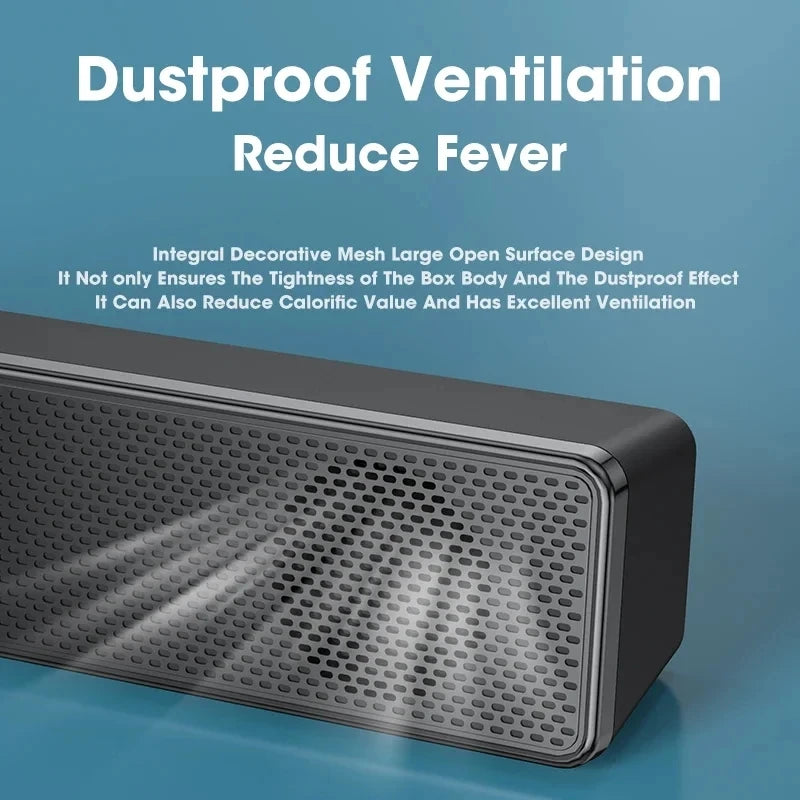 Bluetooth Computer Soundbar Speaker – 3D Stereo Bass