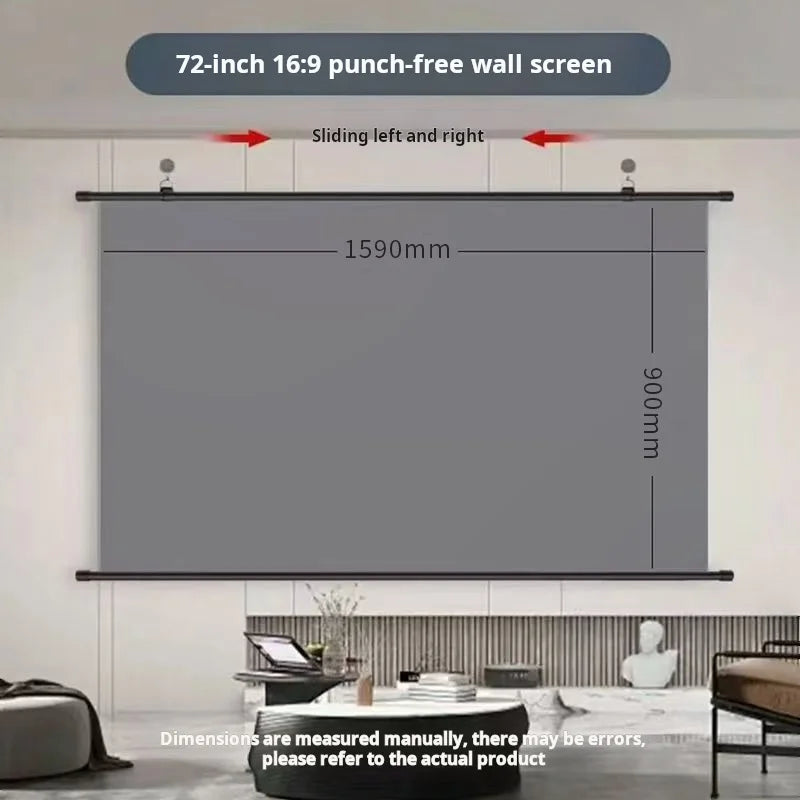72 inch Size Glass Beaded HD Projector Screen 16:9 Wall Mounted