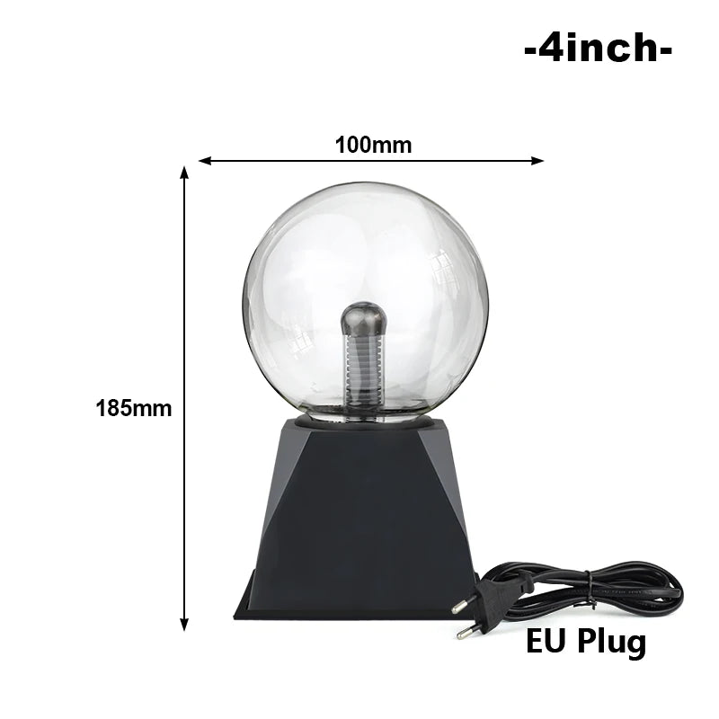 4 inch Color Glass Plasma Ball Lamp LED Electric Touch Light