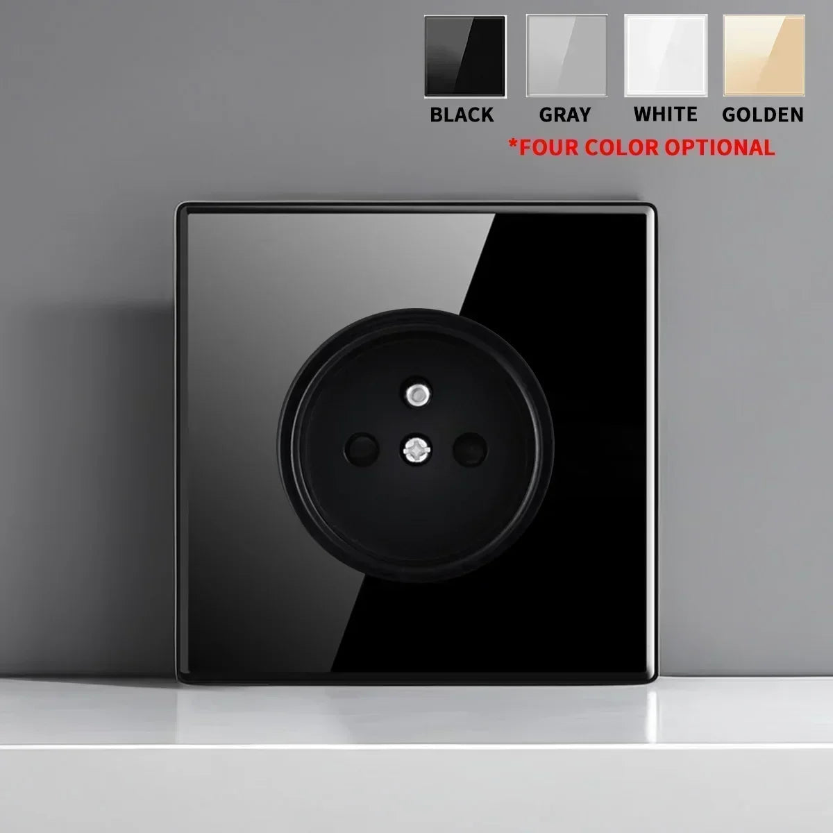 16A FR socket Color Tempered Glass Wall Switch Socket with Indicator Light