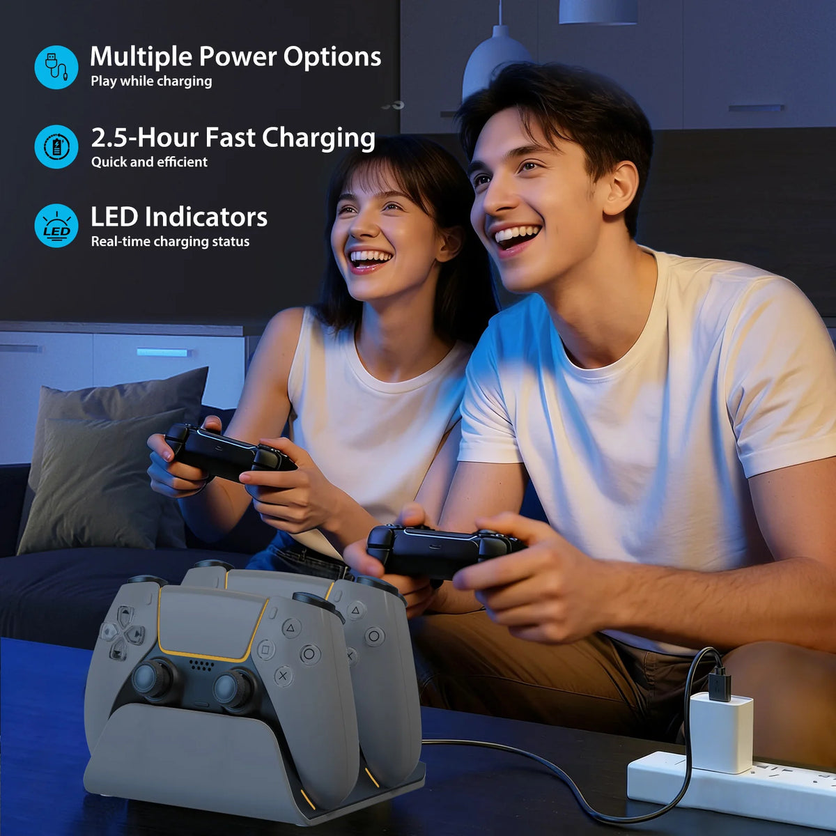 Dual Charging Dock for PS5 Controllers – Compact Stand