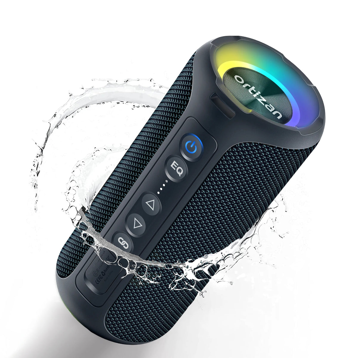 black Color 40W Portable Bluetooth Speaker – Deep Bass, IPX7, LED Light
