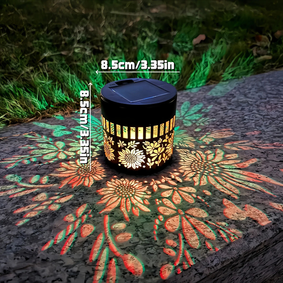 Sunflower Colorful Emitting Color Solar Mandala Sunflower Projector Wall Lamp for Garden